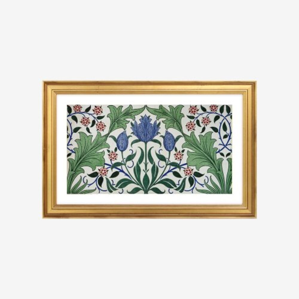 [액자포함] Floral Wallpaper Design with Tulips