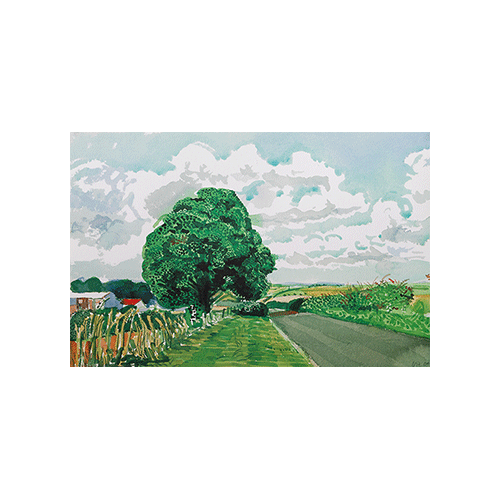 Road and Tree Near Wetwang ( from Midsummer: East Yorkshire) Poster