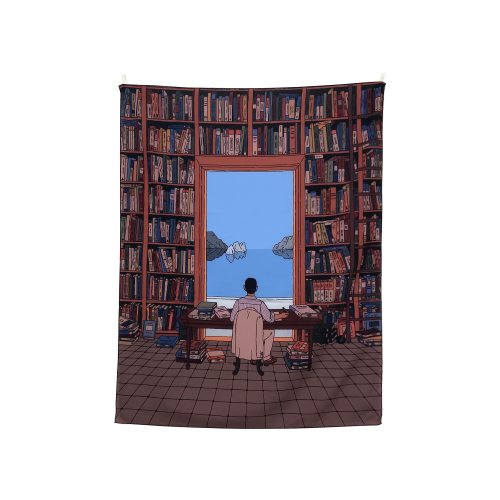 [패브릭포스터] A Library by the Tyrrhenian Sea