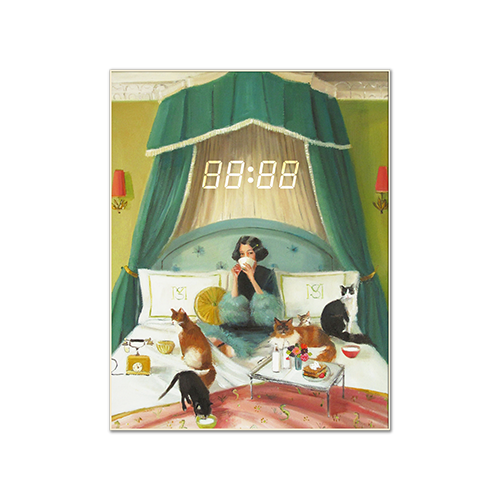 [LED벽시계] Mademoiselle Mink Breakfasts In Bed